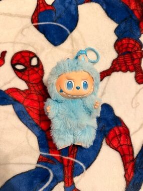 Blue Furry Monster Keychain Plush for Kids